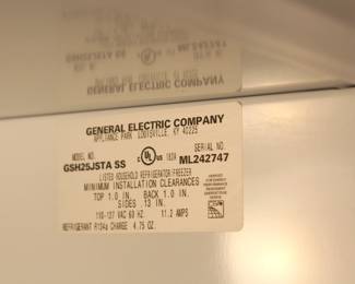 GE 25.3 cu. ft. side by side refrigerator with ice and water in door.   BUY IT NOW!  $475.00