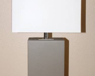 Pair of gray lamps with white shades.                                   BUY IT NOW!  $50.00