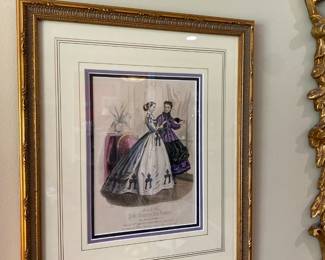 Gold Framed French “Fashion Plates” $65 each
