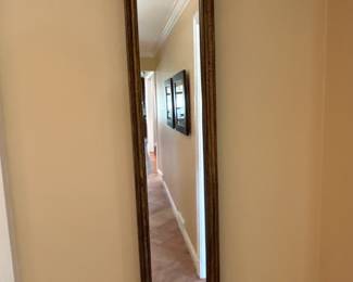 Narrow Wood Carved Mirror $50