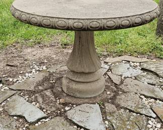 2-Piece Round Concrete Patio Table