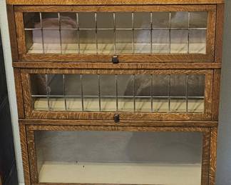 Vintage Wood & Glass Barrister's Bookcase, 1/2