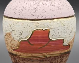 Desert Dusk Painted Southwestern Pottery Vase