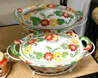 Temptations Serving Dishes with Baskets.  Sold individually.