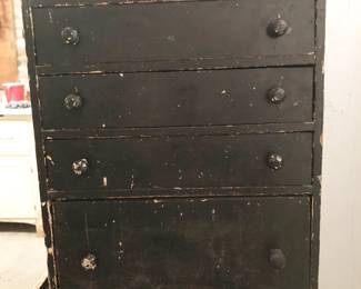 Antique handmade black tool chest $300.00