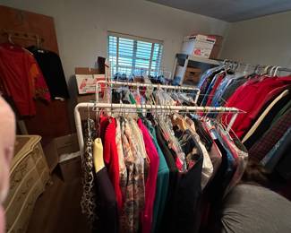 Hundreds of pieces of clothing - 1/2 have never been worn and still have tags on them. In addition, there are 100's of shoes still in the boxes and accessories like belts, purses, etc.