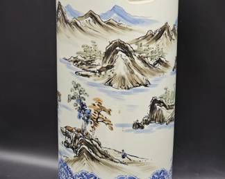 Asian Porcelain Floor Vase / Umbrella Stand
