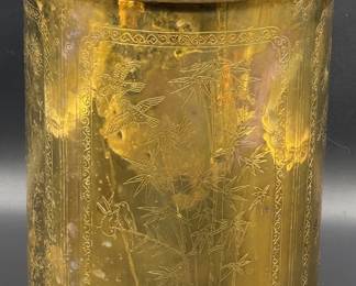 Gilded Brass Trash Can