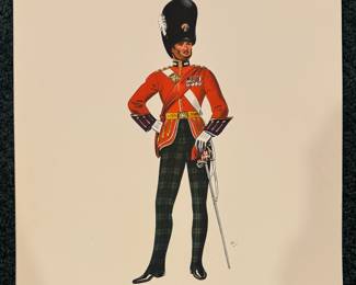 Set of 12 Dewar's White Label Scotch Lithographs: Regimental Series of Scotch Officers. Photo 6 of 12.