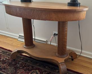 Vintage Oak Oval Console / Occasional Table. Measures 42"W x 26" D x 30" H. Photo 1 of 2.