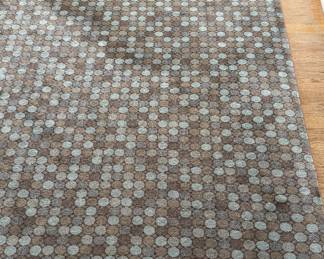 Multi-Color "Penny Tile" Wood Rug. Measures 10' 8" x 9' 8".