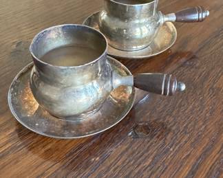 Set of 4 Silver Plate Gravy / Sauce Boats.