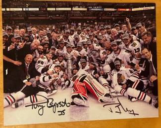 Autographed Blackhawks Photo. Signed by Tony Esposito & Rocky Wirtz - 2 Available. Photo 1 of 2.