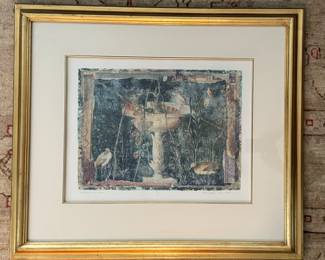 "La Fontaine Aux Ouiseaux" Danielle Desplan Signed and Numbered Print 10/25. Photo 1 of 4.