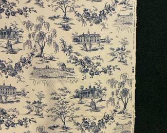 3.25 yards of Brunschwig & Fils Mount Vernon Toile Blue & White Fabric. Photo 2 of 3.
