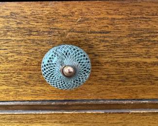 Vintage 4-Drawer Chest of Drawers with Glass Pulls. Measures 38"W x 21" D x 36" H. Photo 4 of 4.