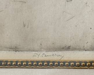 "Mary," David Young Cameron (British, 1870-1940. Pencil on Paper. Measures 4.75" x 8.25" without Frame. Photo 2 of 2.