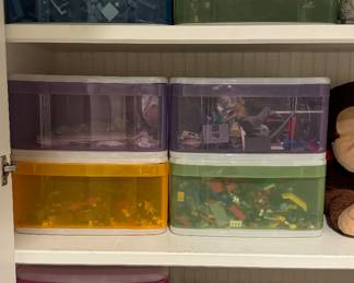 Bins of Loose Legos.
