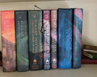Harry Pottery Hard Back First American Edition Books and Bookends.