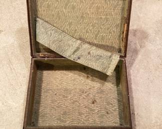 Vintage Raffia and Leather Briefcase. Photo 3 of 3.