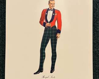 Set of 12 Dewar's White Label Scotch Lithographs: Regimental Series of Scotch Officers. Photo 7 of 12.