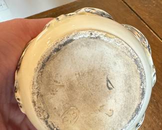 Vintage Earthenware Langeais Silver Leaf Pitcher. Photo 2 of 2.