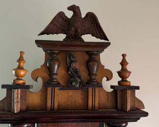 Antique Mahogany Federal Style Wall Mounted Clock. Photo 2 of 2.