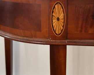 Reproduction Mahogany Demi-Wood with Satinwood Inlay. Measures 42" W x 17" D x 31.5" H. Photo 3 of 3.