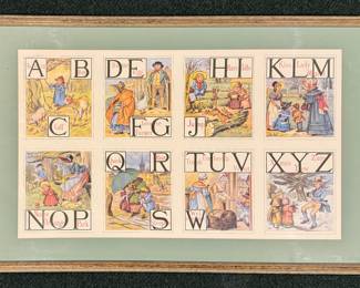 Framed Illustrated Alphabet.