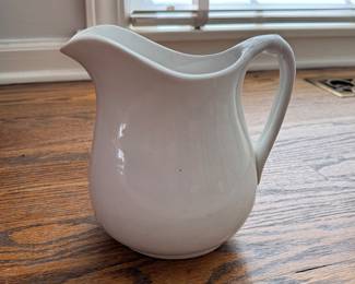 Antique White Ironstone Pitcher E.L.P. Co. Photo 1 of 2.