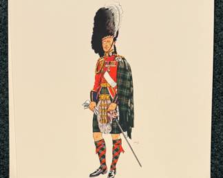 Set of 12 Dewar's White Label Scotch Lithographs: Regimental Series of Scotch Officers. Photo 5 of 12.