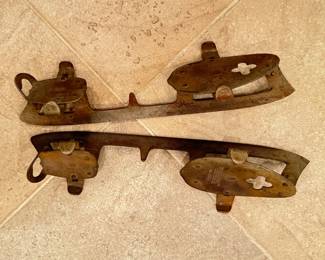 Vintage Strap On Ice Skates.