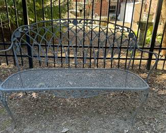 Woodard Lattice Back Wrought Iron Settee. Photo 1 of 2.