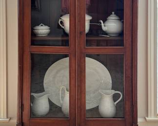 Antique Glass Front Two Door Cabinet. Measures 36" W x 15" D x 56" H. Photo 1 of 4.