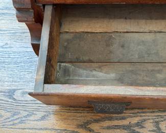 Antique Glass Front Two Door Cabinet. Measures 36" W x 15" D x 56" H. Photo 4 of 4.