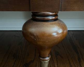 Lort Manufacturing Cherry 12-Drawer Double Chest of Drawers with Brass Pulls And Turned Wood Legs on Casters. Photo 3 of 3.