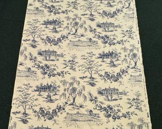 3.25 yards of Brunschwig & Fils Mount Vernon Toile Blue & White Fabric. Photo 1 of 3.