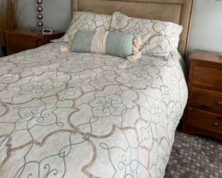 Full Side Suede Head Board With Nailhead Trim. Photo 1 of 2.