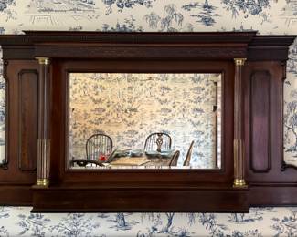 Antique English Federal Style Mantle Mirror. Measures 68" W x 36" H. Photo 1 of 5.