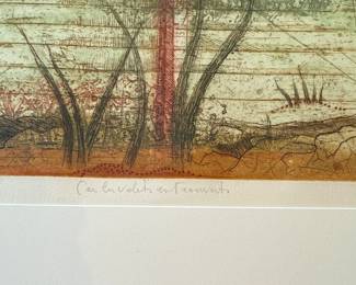 "Par Les Volets Entrouverts," Rene Carcan. Aquatint Eating #54/99. Photo 3 of 4.