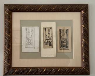 Framed Antique Christmas Card Template. Measures 24.5" x 20".