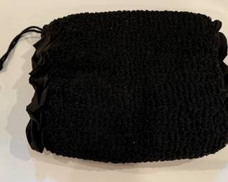 Vintage Black Curly Lamb Muff. Photo 1 of 2.