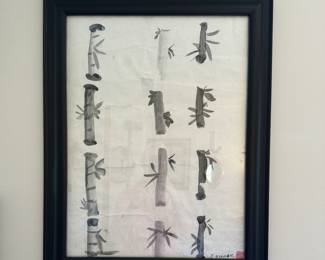 Bamboo Watercolor. Signed by Artist.