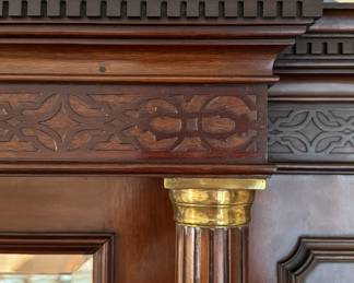 Antique English Federal Style Mantle Mirror. Measures 68" W x 36" H. Photo 3 of 5.