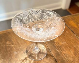 Vintage Cut Glass Footed Compote - 2 Available. Photo 1 of 3.