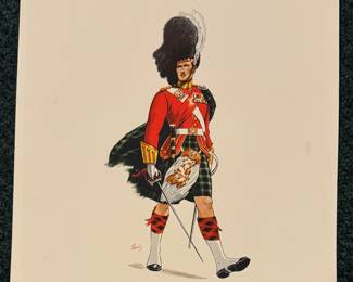 Set of 12 Dewar's White Label Scotch Lithographs: Regimental Series of Scotch Officers. Photo 2 of 12.