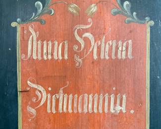 Late 18th / Early 19th Century Antique Hand-Painted Cupboard. Measures 46" W x x 19" D x 70" H. Photo 2 of 3.