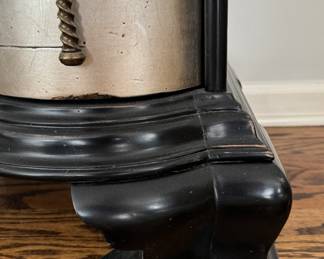 Lort Manufacturing Silver Leaf & Ebonized Wood Serpentine Front Chest of Drawers. Measures 42" W x 20.5" D x 35" H. Photo 5 of 5.