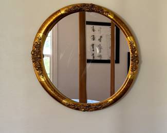 Gilt Mirror. Measures 18" D.