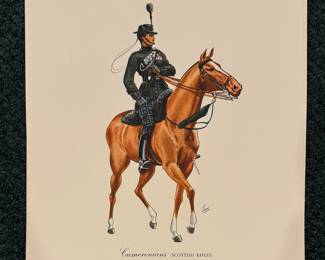 Set of 12 Dewar's White Label Scotch Lithographs: Regimental Series of Scotch Officers. Photo 4 of 12.